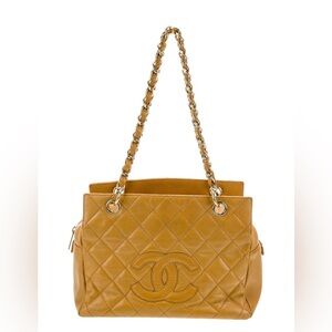 Chanel Petite Timeless Tote Quilted Caviar Neutral Beige